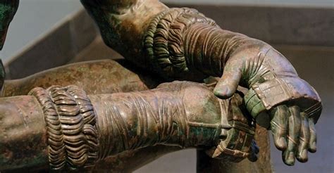 roman boxing metal inserts|ancient boxing gloves.